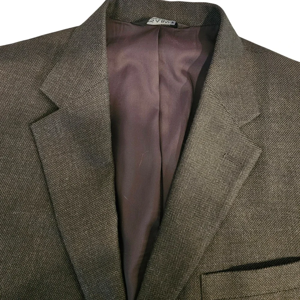 JO'S A BANK Traveler's‎ Collection 44R Wool Suit Jacket Blazer Mens Gray